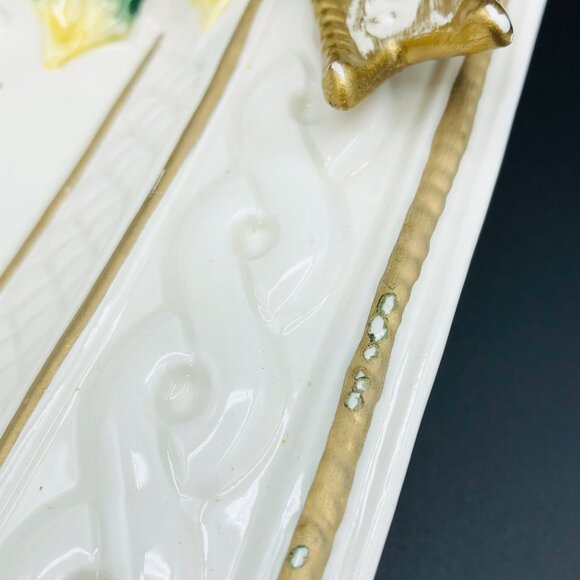 90s Fitz and Floyd Snowy Woods Hostess Serving Tray Christmas Divided Charger - Picture 10 of 11